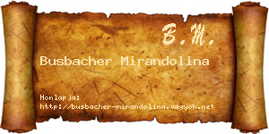 Busbacher Mirandolina névjegykártya